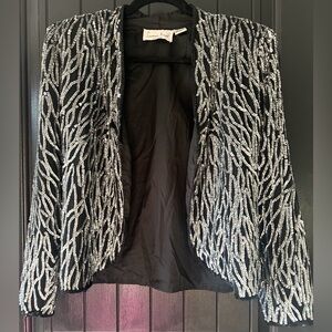 Vintage Laurence Kazar Black Silk Jacket, size M